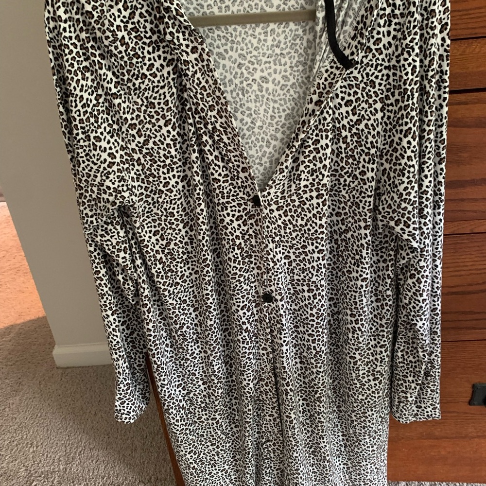 Cuddl Duds dark Leopard Print cardigan